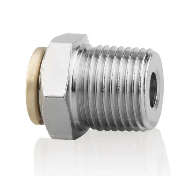 Муфта 1/2" HP - 1/2" (Push-Lock), никел. латунь