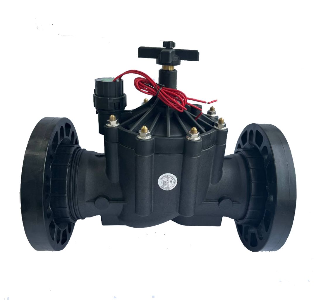ПИОНЕР™ 400PHFL - э/м клапан, с регулятором потока 4" ВР (фланец), соленоид BM24VAC, 
