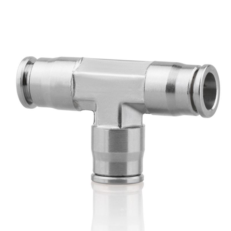 Соединительный тройник 3/8" (Push-Lock), никел. латунь