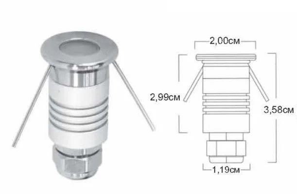 SGL - Светильник узконаправленного света / 1W / угол луча 120° / 3000K / DC/ IP67