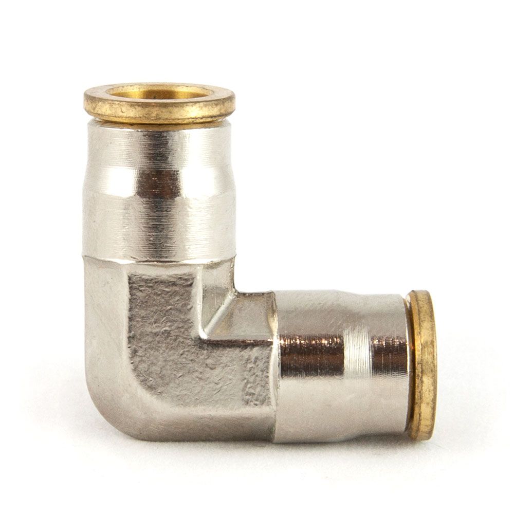 Отвод 90°,  3/8" (Push-Lock), никел. латунь
