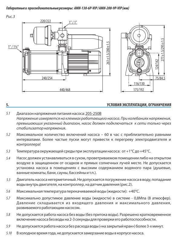 Насос AMH-130-6P-VIP Aquario