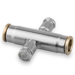 Муфта проходная под 2 форсунки для трубки 3/8