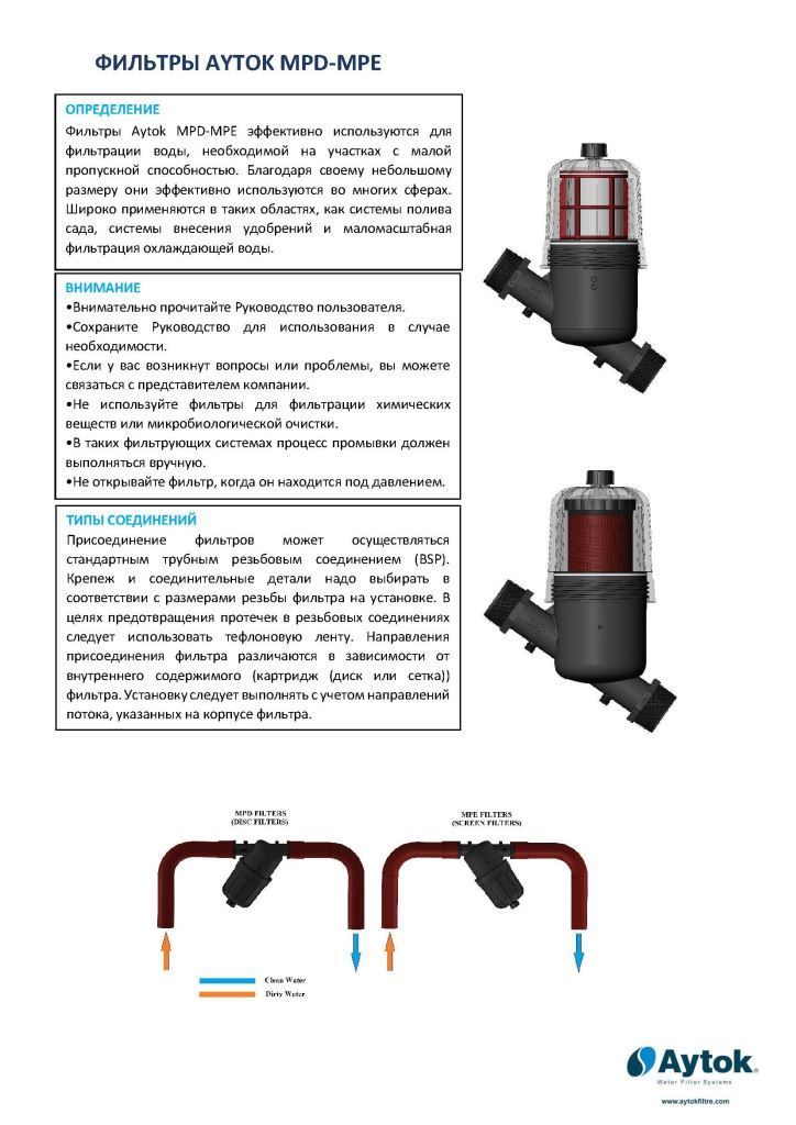 ФИЛЬТРЫ AYTOK MPD-MPE