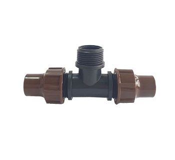 DROPBYDROP™ - тройник НР-  кап линии\тип RB\ накидная гайка 16х3/4НРх16\  коричневый