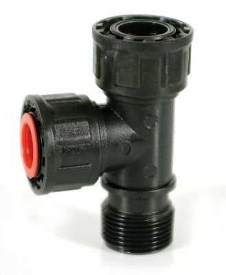 Plastica Alfa 14536-D - тройник НРхВРхВР 1"х1"х1" с накидными гайками