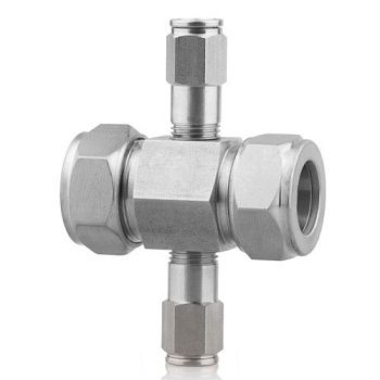 Х-образное соединение из нерж. стали AISI 303 12 мм компр.соед. - 10 мм быстроразъемное соед.