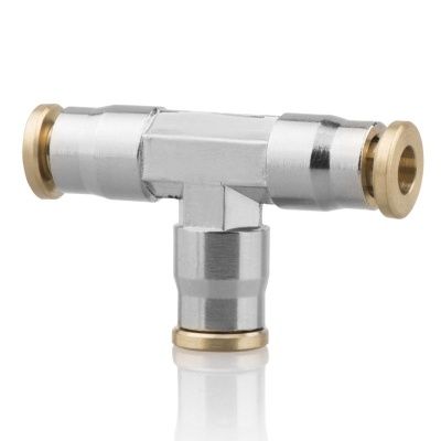 Соединительный тройник 3/8" (Push-Lock), никел. латунь