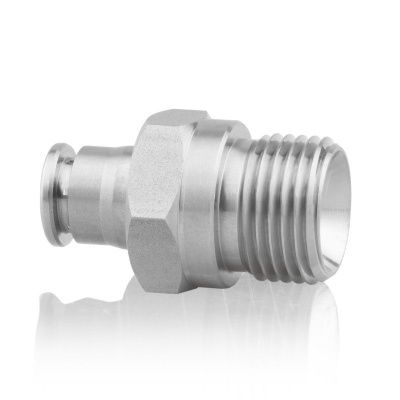 Переходная муфта 1/2"НР - 10 мм (Push-Lock), никел. латунь 