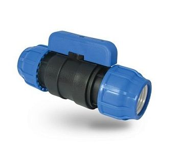 Poelsan - кран компрессионный разъёмный 25х25