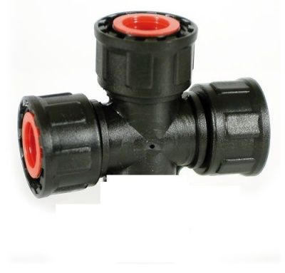 Plastica Alfa 14510-D - тройник ВРхВРхВР 1"х1"х1" с накидными гайками