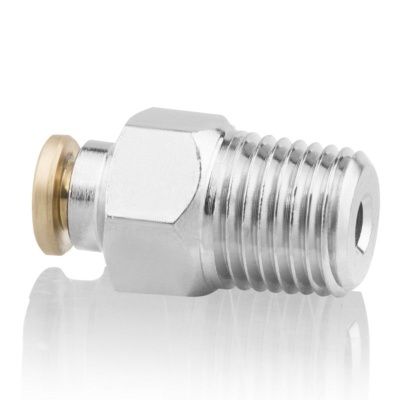 Переходная муфта 3/8" НР - 3/8" (Push-Lock), никел. латунь