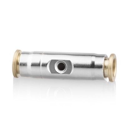 Проходная муфта с 1 отверстием под форсунку UNC 10/24", 3/8" (Push-Lock), никел. латунь