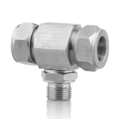 Переходной тройник из нерж. стали AISI 316, 25 мм - 1/2" НР - 25 мм (компрессия)